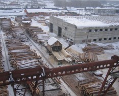 Производство оцилиндрованного бревна в Омске Производство оцилиндрованного бревна в Омске